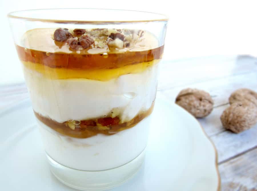 Greek Yogurt, Walnuts, Honey Dessert
