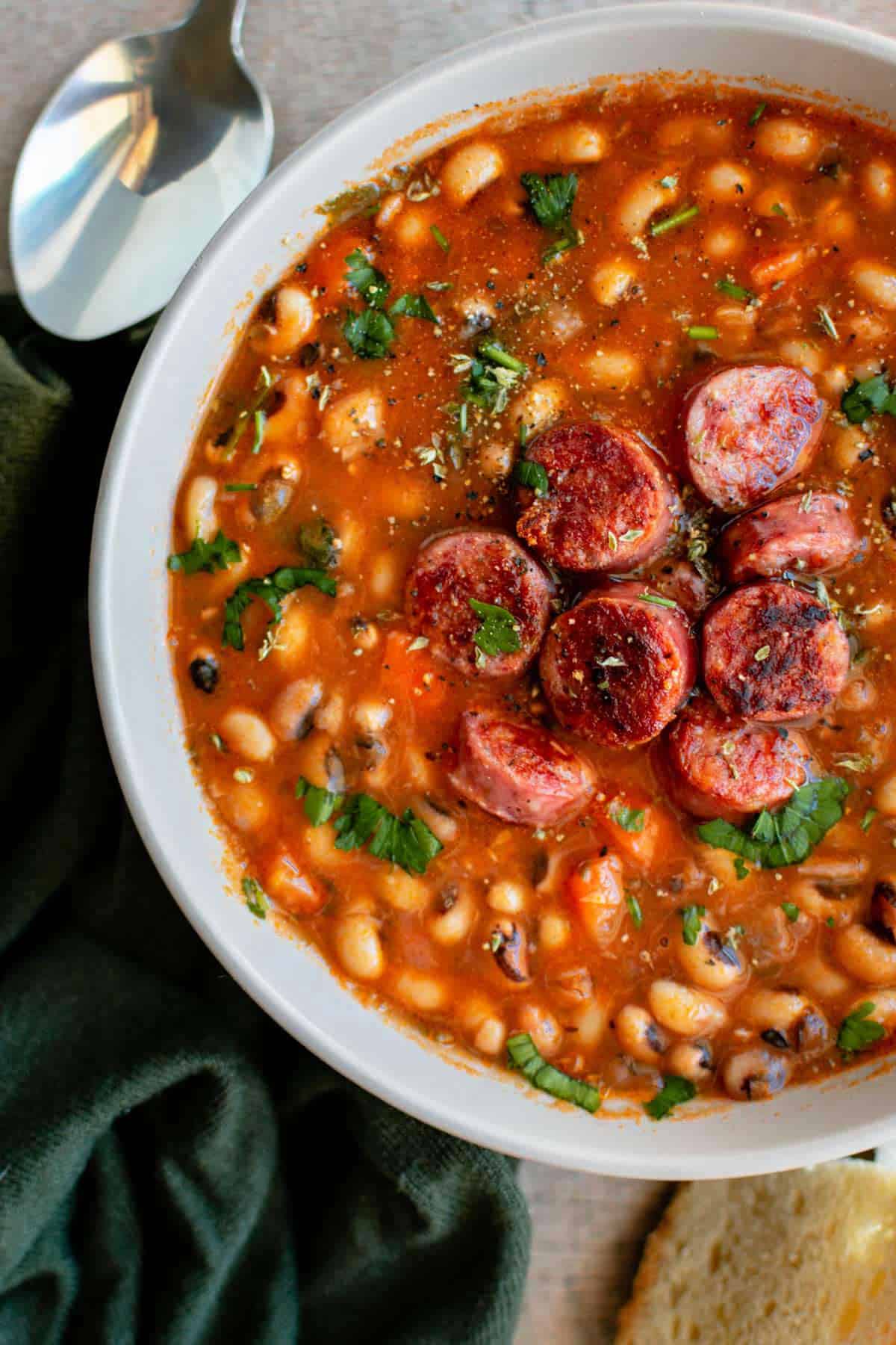 Black Eyed Peas Soup With Sausage