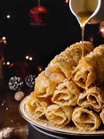 Authentic Diples – Fried Pastry With Honey Syrup And Walnuts