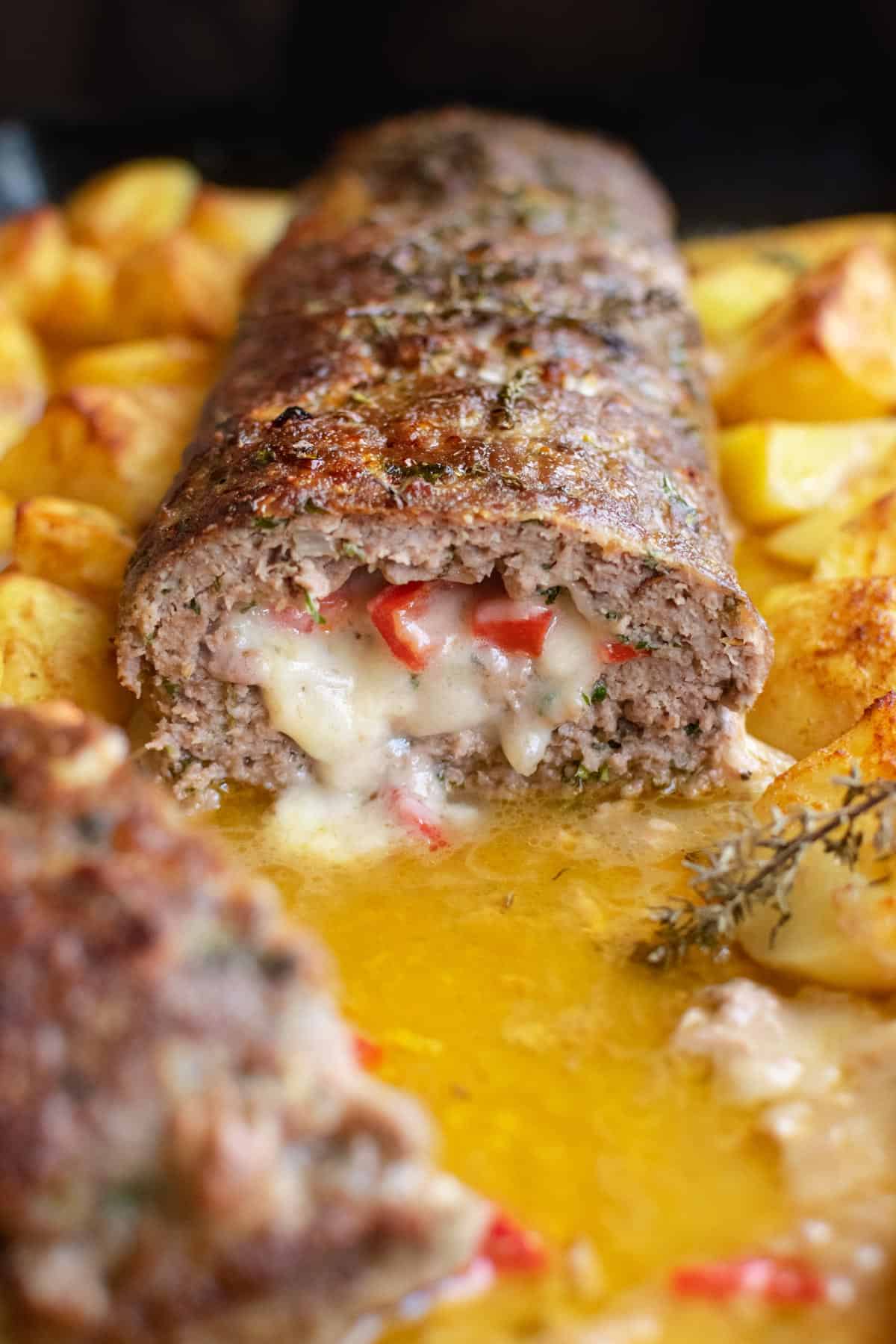 Meatloaf Stuffed With Cheese