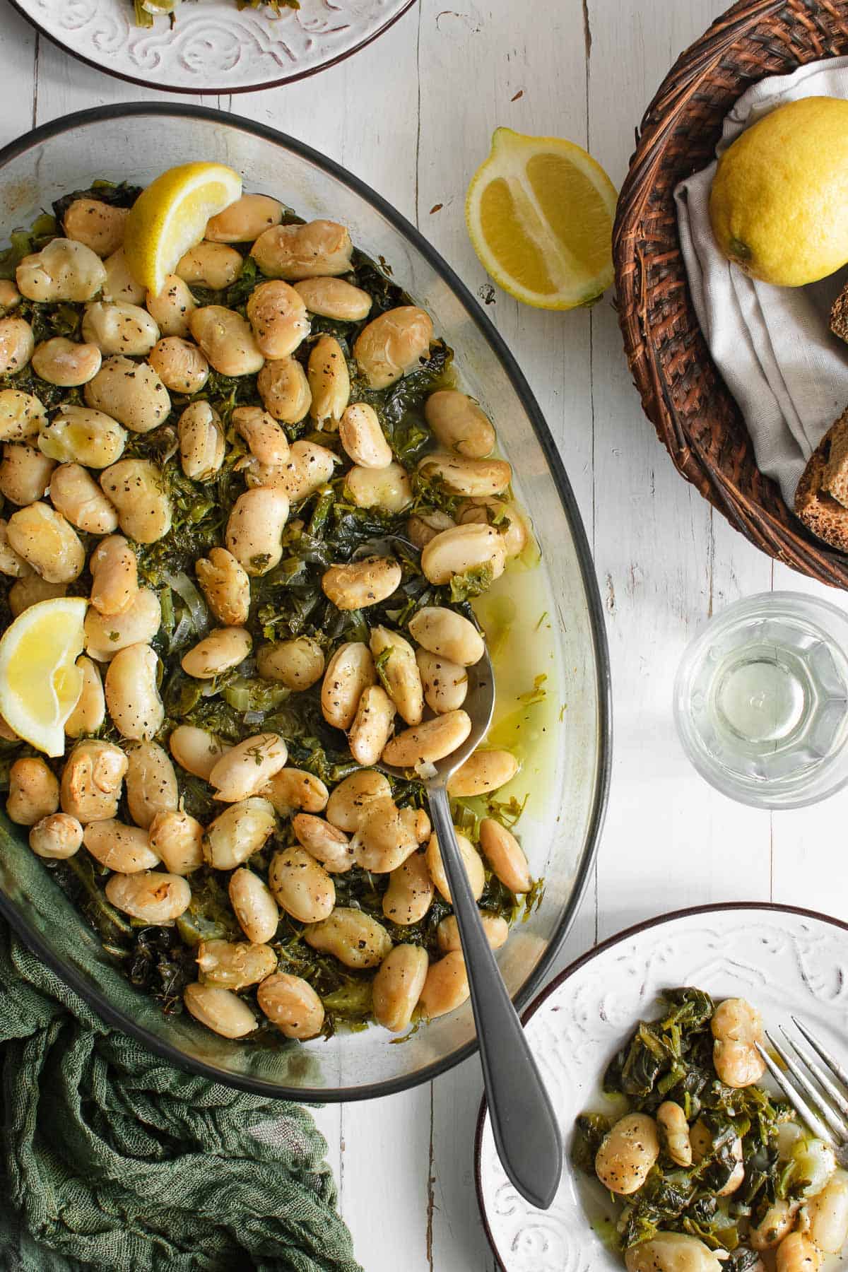 Baked Butter Beans With Greens