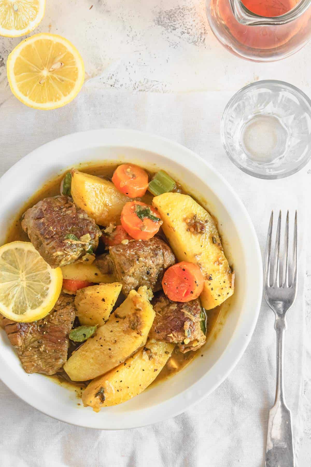 Healthy Beef Stew With Potatoes And Lemon
