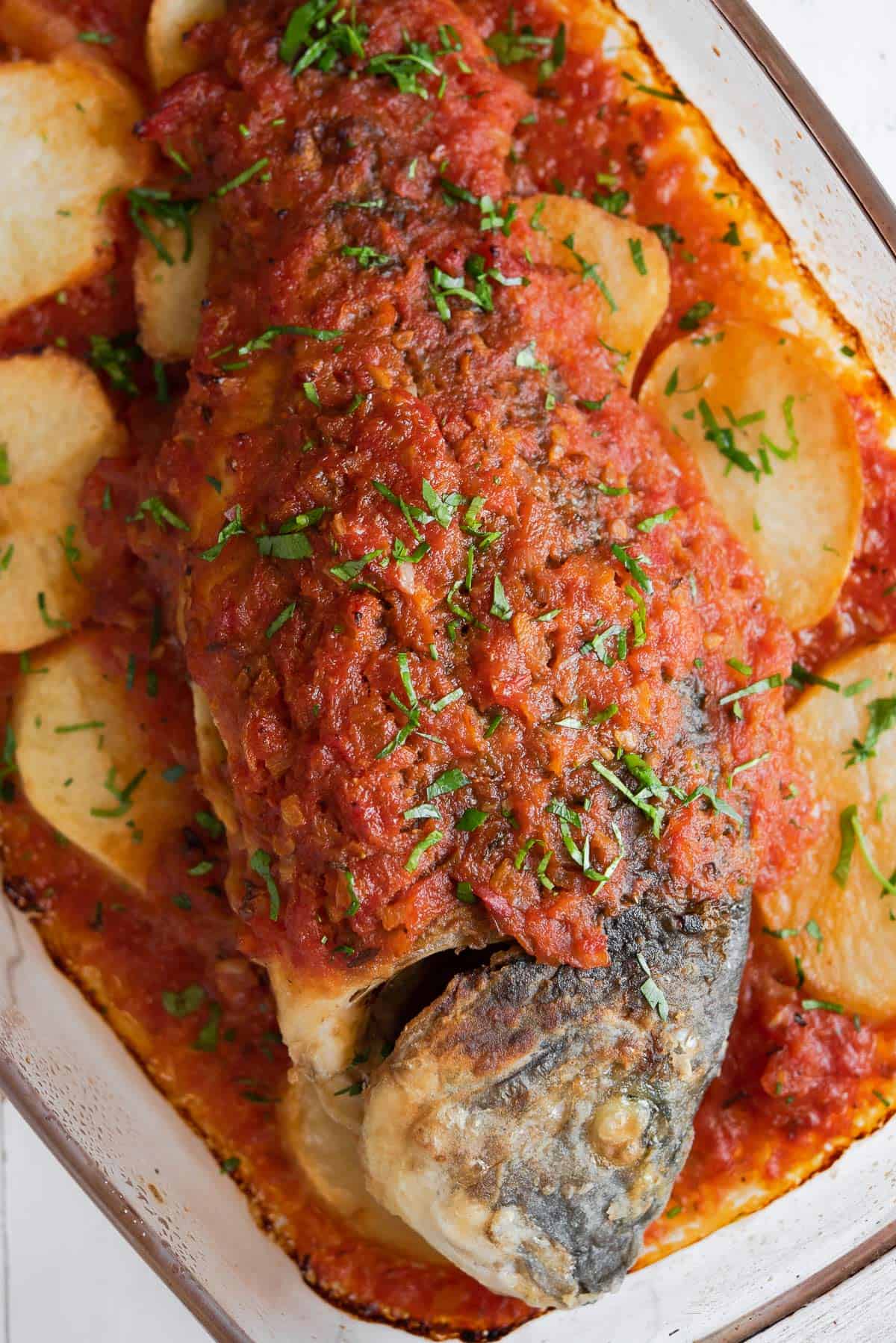 Sea Bream Fish Recipe With Tomato Sauce