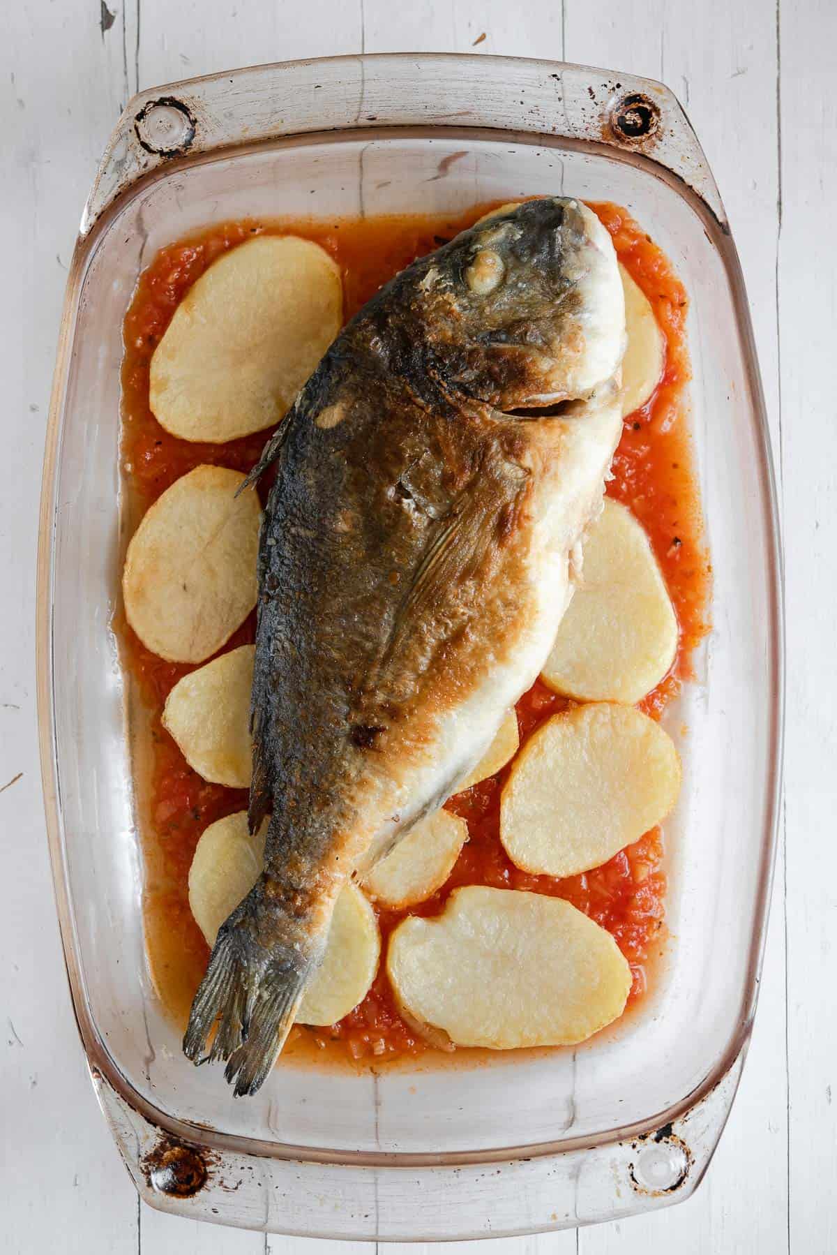 Sea Bream With Potatoes In The Oven