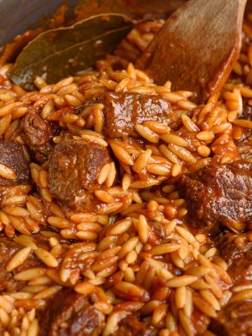 Beef Giouvetsi (Beef Orzo Pasta)